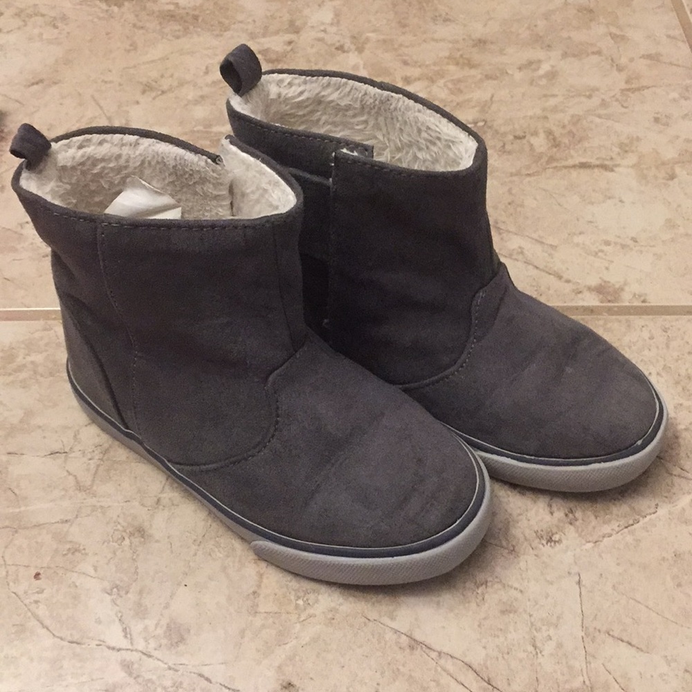 Gymboree Gray Boots with Faux Fur Inside